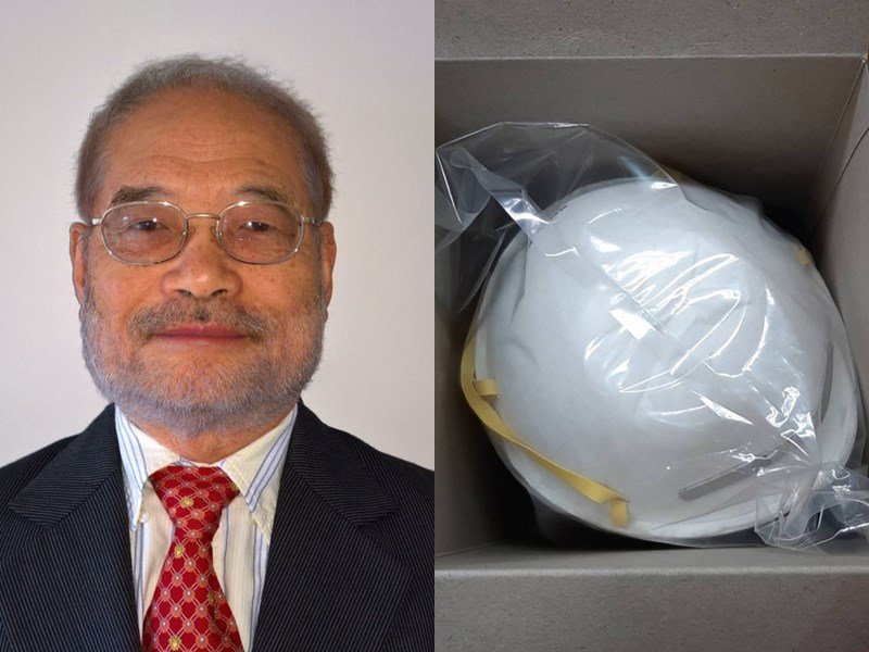 武漢肺炎疫情延燒全球,引發口罩荒,N95口罩核心技術發明人蔡秉燚持續研究口罩消毒後再使用方法。(左圖取自田納西大學研究基金會utrf.tennessee.edu,右圖為中央社檔案照片)