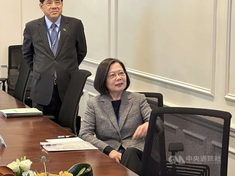 前總統蔡英文出席「哈利法克斯國際安全論壇」期間,與各國政要代表會晤。中央社記者廖漢原哈利法克斯攝 113年11月23日