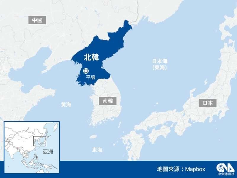 南韓軍方表示,北韓5日清晨發射多枚短程彈道飛彈。(中央社製圖)
